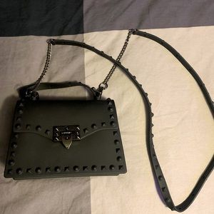 Monochrome Black Studded Plastic Purse